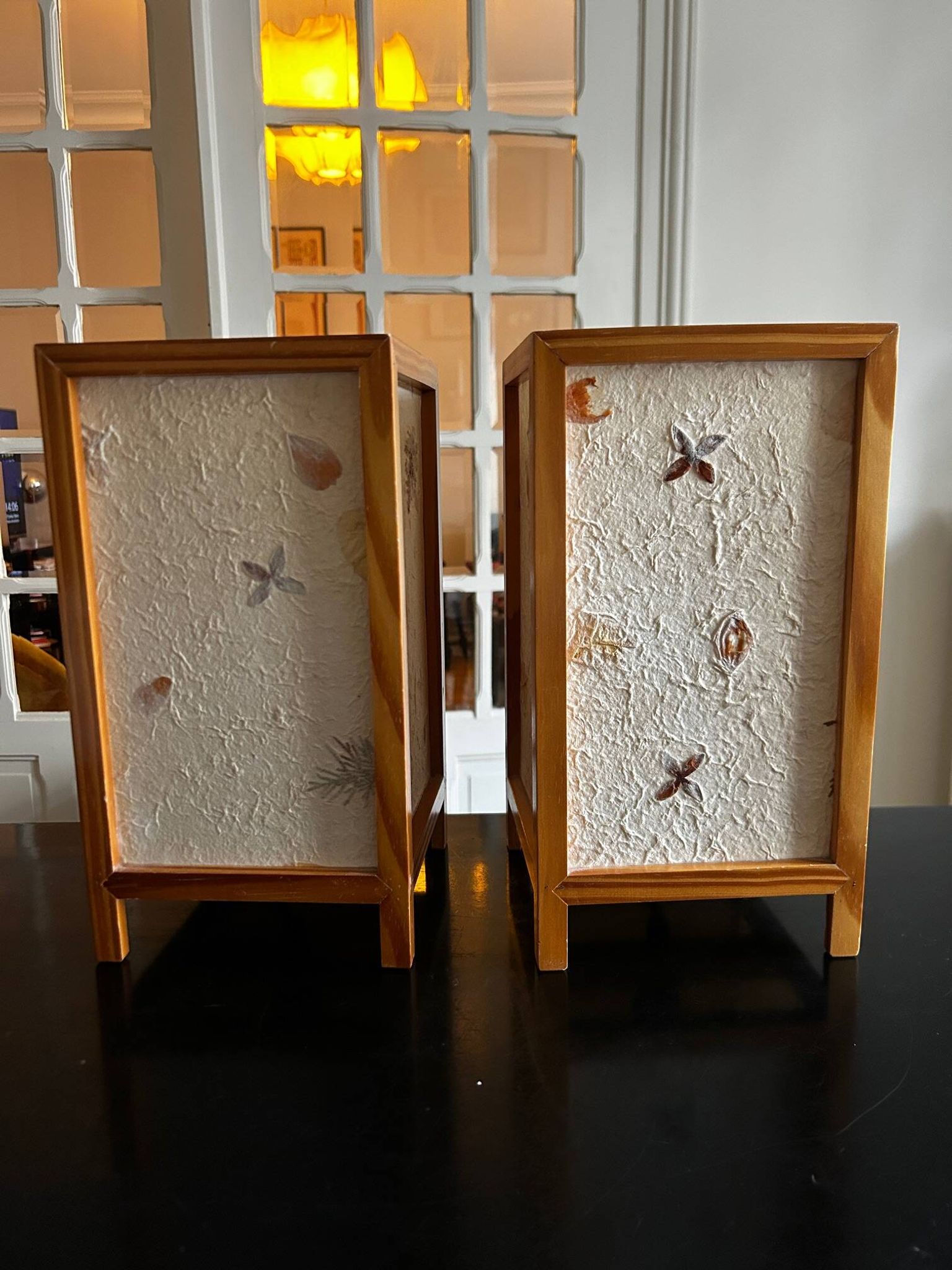 pair of dried flower lamps 1970