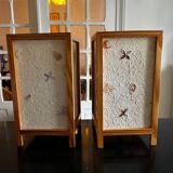 pair of dried flower lamps 1970