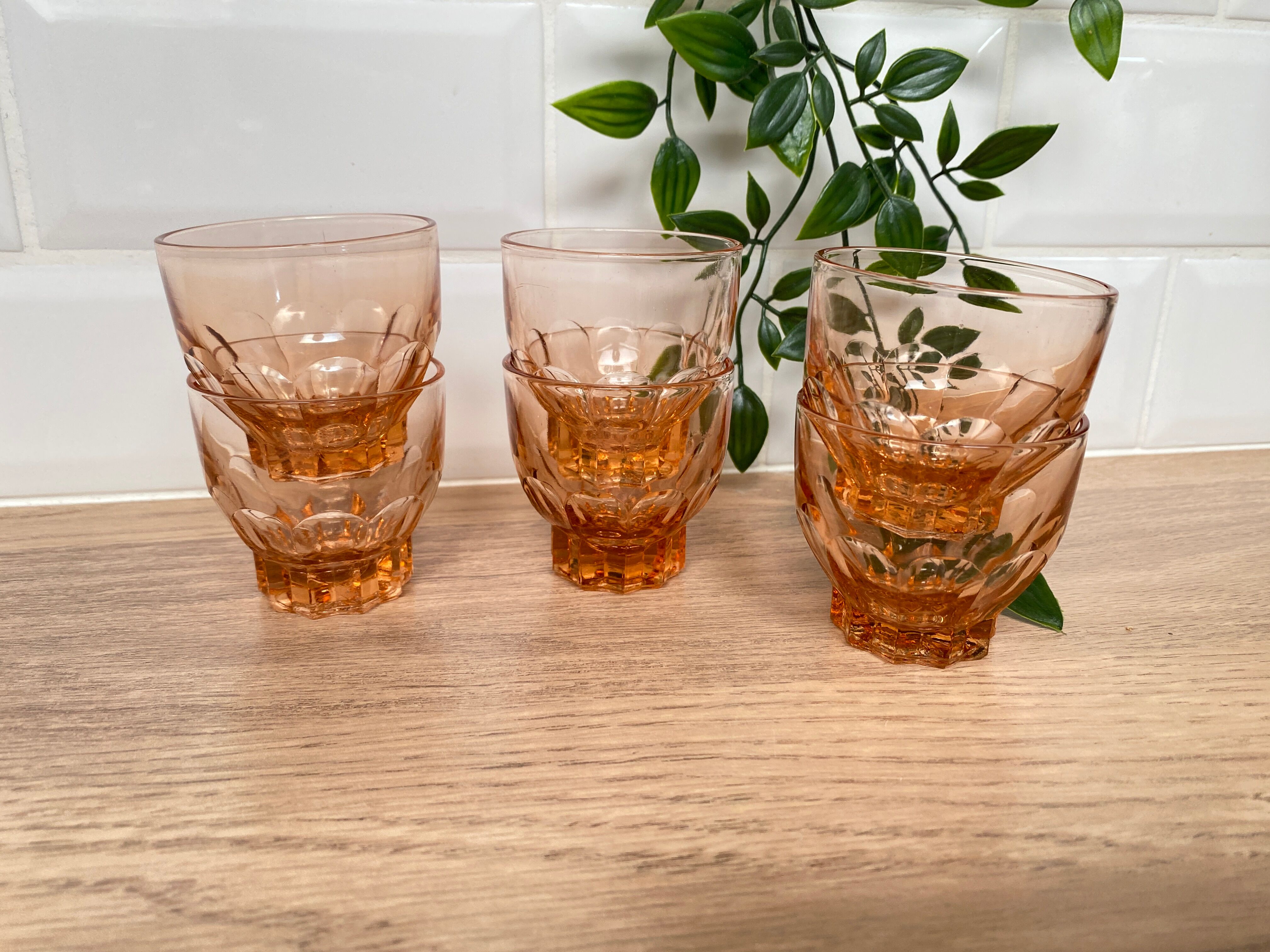 Set of 6 Luminarc pink star lenses