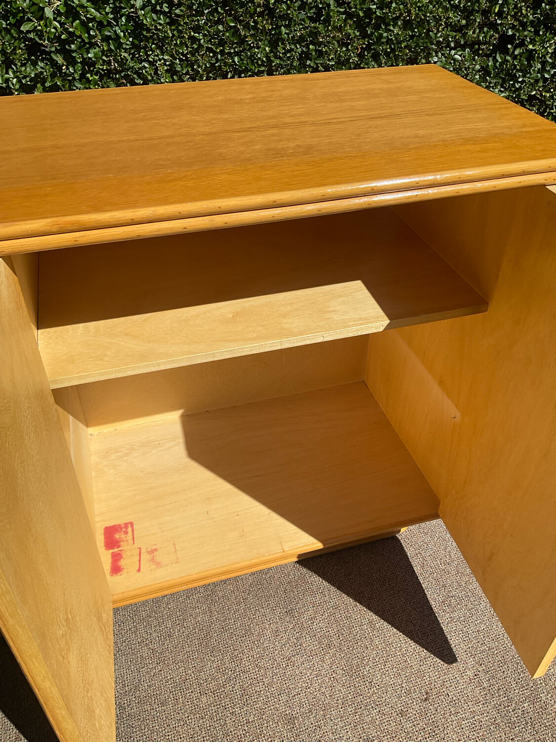 Vintage wooden and cane sideboard from the 70s