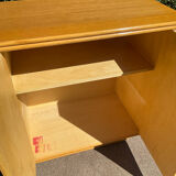 Vintage wooden and cane sideboard from the 70s