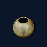 Antique decorative round vase in hammered brass