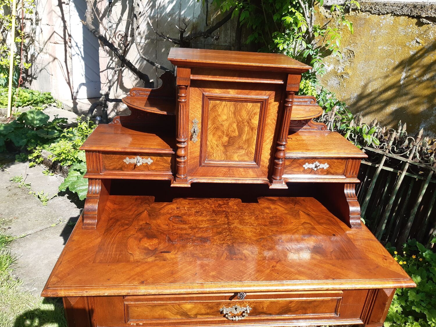 Walnut stepped desk nineteenth era