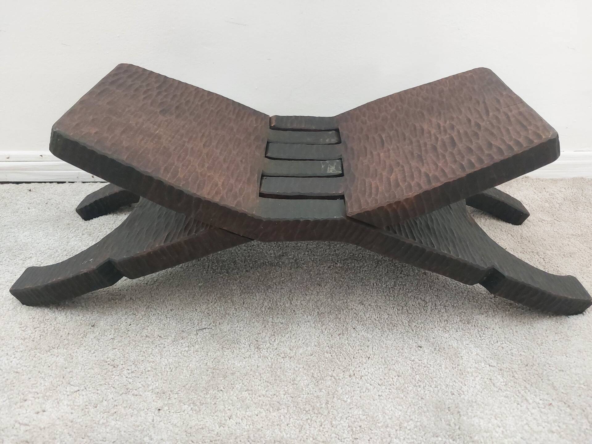 Small Mexican footrest attributed to Don Shoemaker.