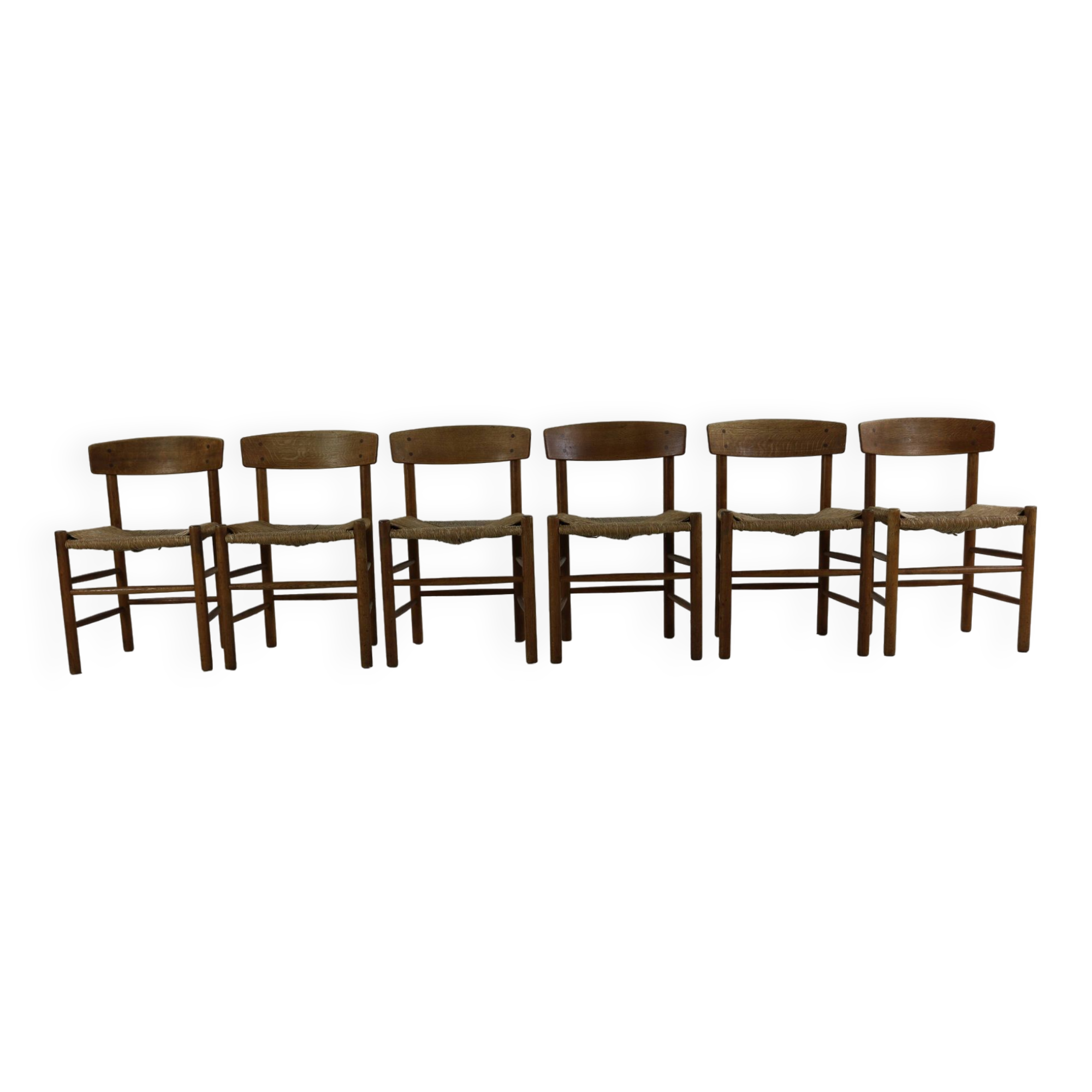Set of six oakwood dining chairs by Borge Mogensen