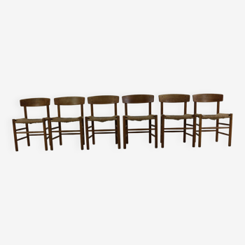 Set of six oakwood dining chairs by Borge Mogensen