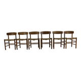 Ensemble de six chaises à repas en chêne par Borge Mogensen