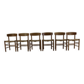 Set of six oakwood dining chairs by Borge Mogensen