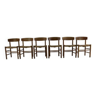 Set of six oakwood dining chairs by Borge Mogensen