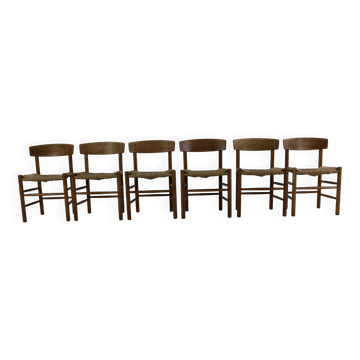 Set of six oakwood dining chairs by Borge Mogensen