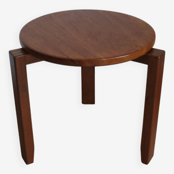 1960s Mid-century Small Circular Three Legged Table in Afrormosia and Teak