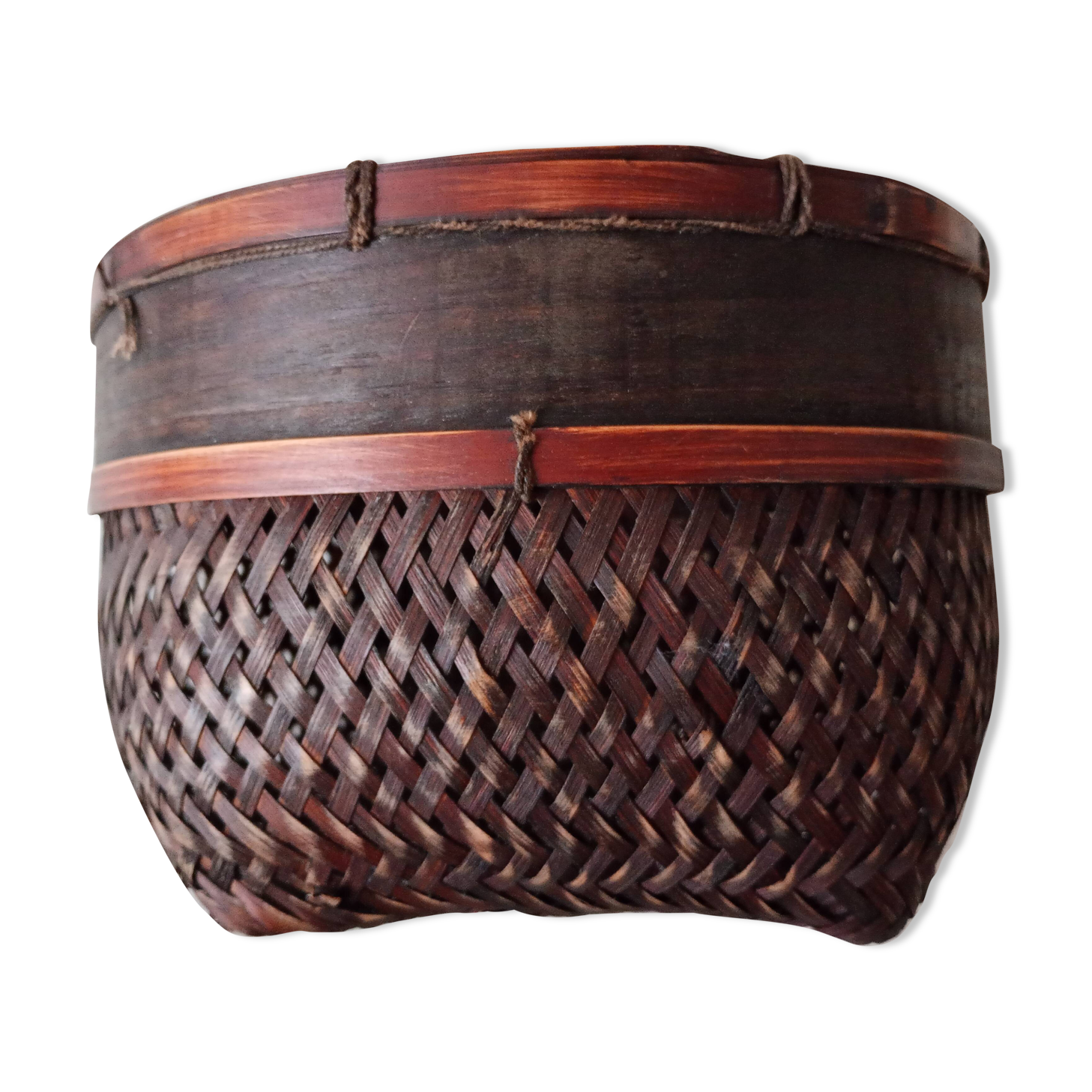Japanese woven bamboo basket
