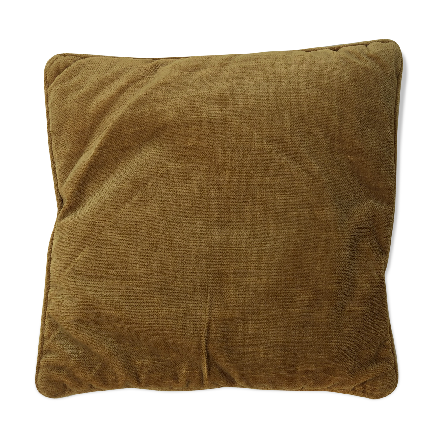 Golden yellow color velvet cushion