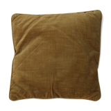 Golden yellow color velvet cushion