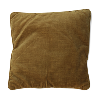 Golden yellow color velvet cushion