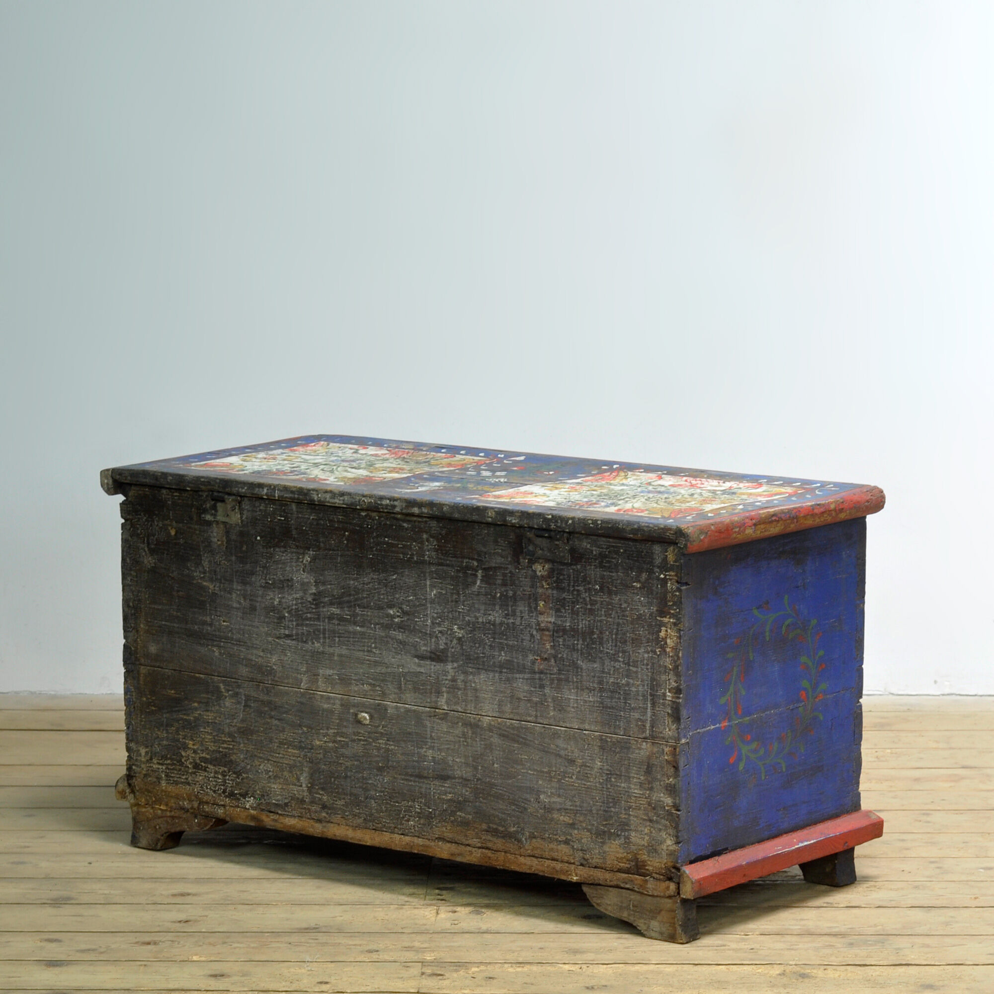 Folk art bridal chest, dated 1883