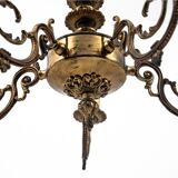 Brass chandelier, Poland, 1950s