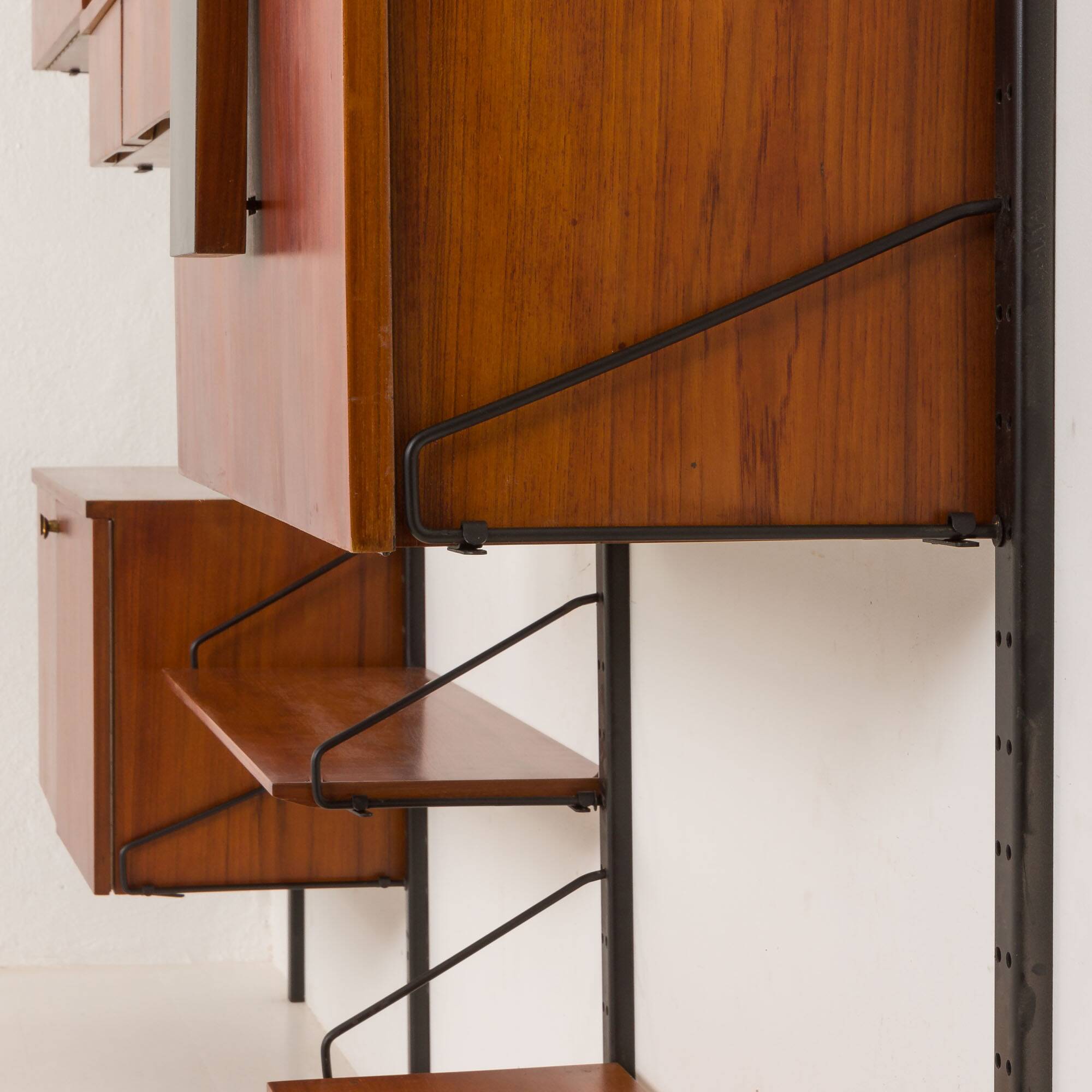 Italian mid century modern extra large wall unit with hidden desk, 1960s