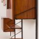 Italian mid century modern extra large wall unit with hidden desk, 1960s