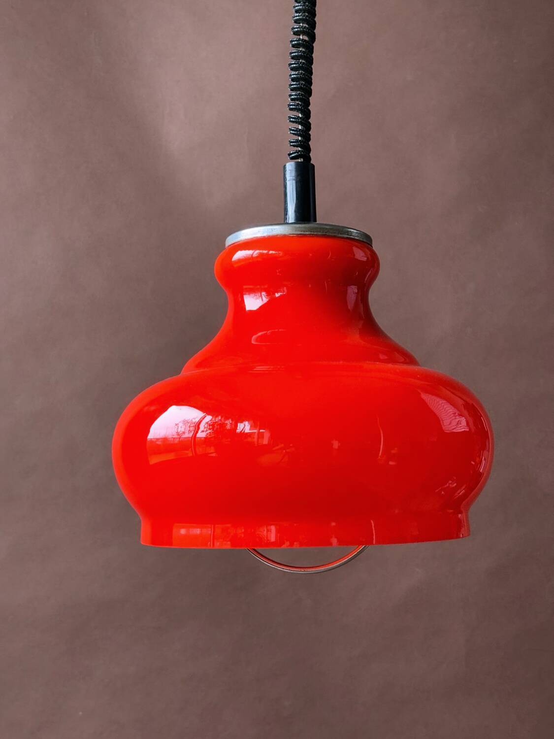 Red orange opaline suspension 1970