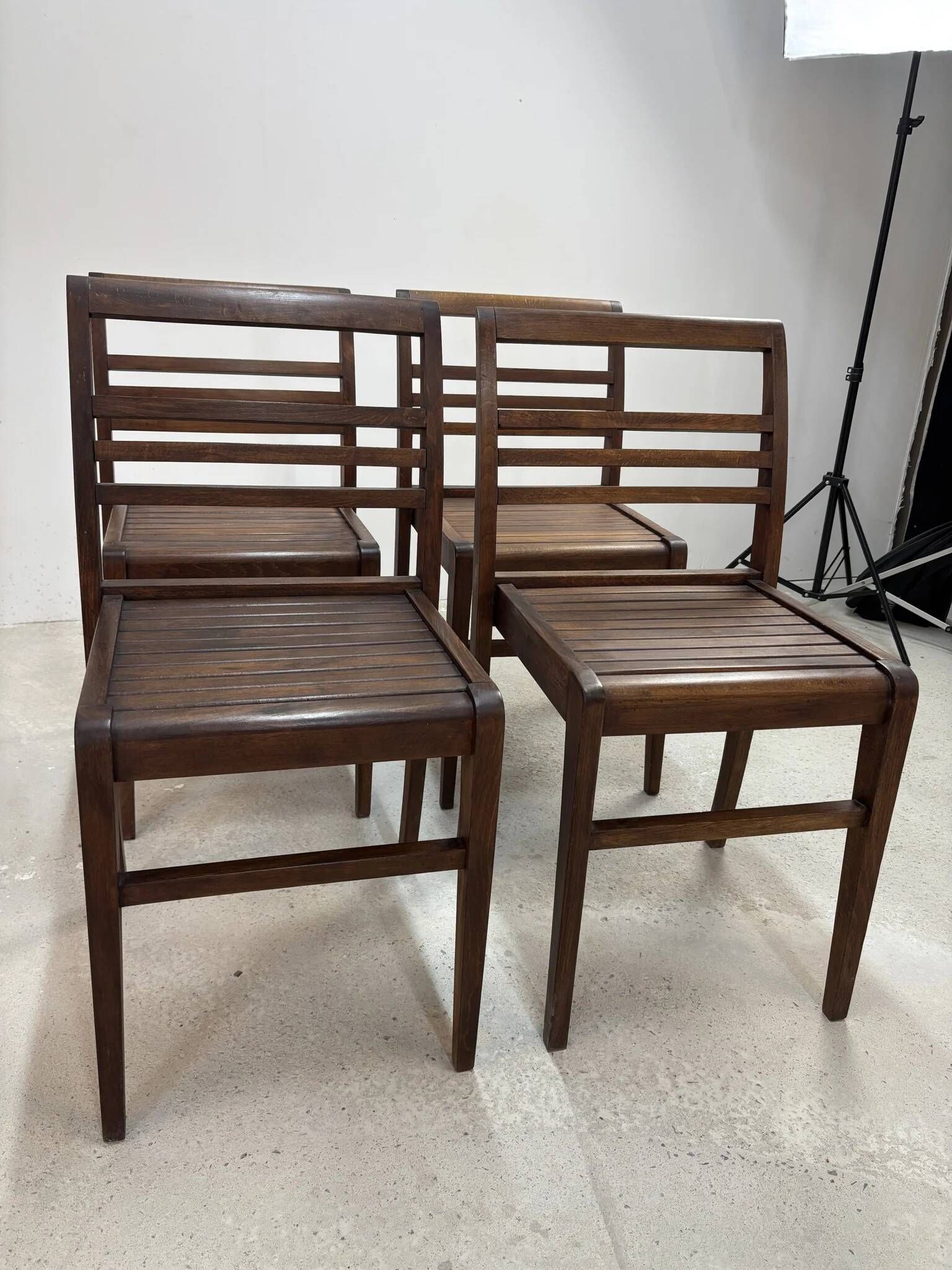 Four chairs from the Reconstruction design by René Gabriel, model 103.