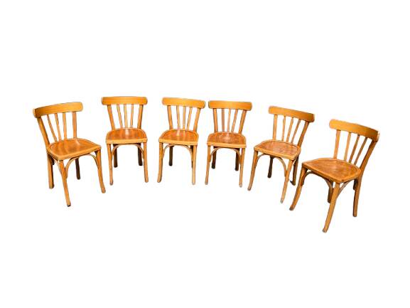 Set of six bistro chairs
