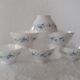 6 bowls VERONICA small blue flowers Arcopal france