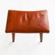 Mid-Century Modern Curved Saddle Leather Footstool Stool Brutalist Ott