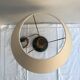 Ancienne lampe colonne cuir vert & laiton