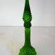 Carafe bottle in green glass bubbles Empoli 60s