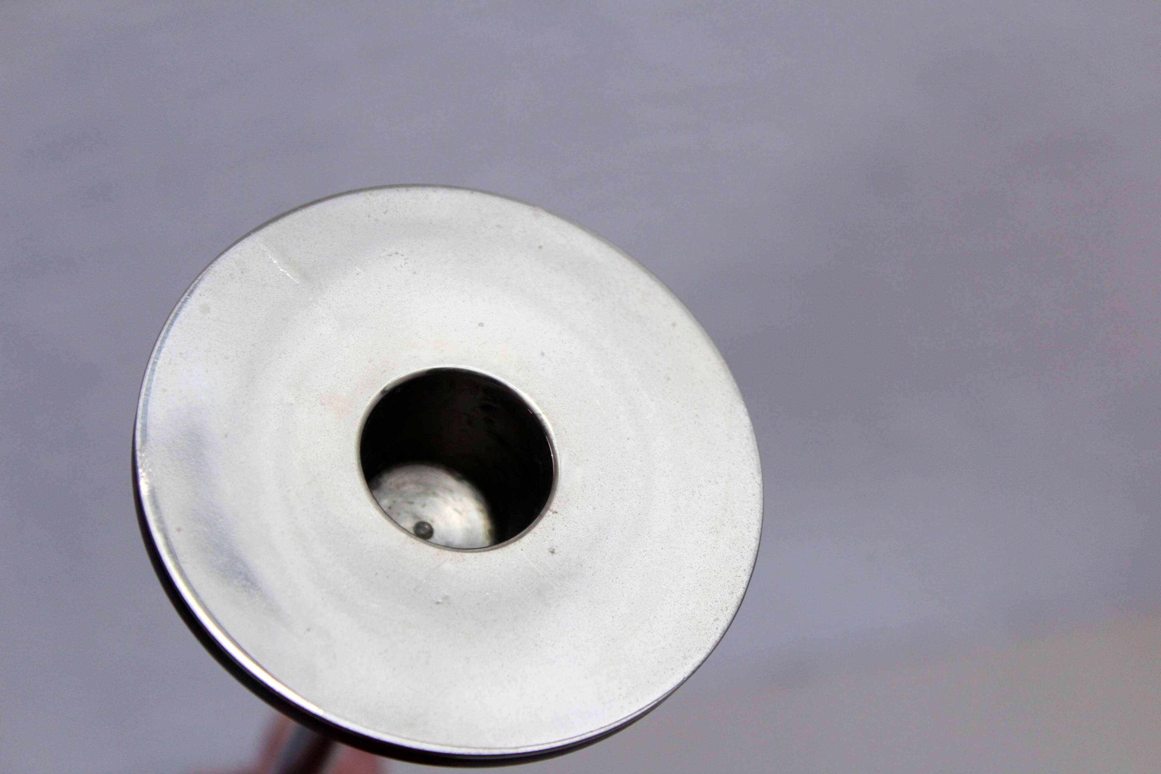 Scandinavian candle holder diabolo shape 1970