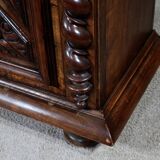 Landing Linen Chest in Solid Beech and Walnut, Louis XIII Style – Late 19th Century
