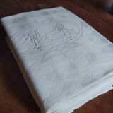 6 serviettes de table anciennes en coton damassé monogrammé MR