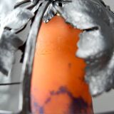 Pair of Wrought Iron Lamps, Vine Theme, Müller Frères, Art Deco, 1925