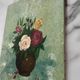 Small old still life painting of a bouquet of roses