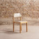 Lot of 4 chairs in solid beech, seated and back restored