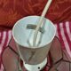 Mother-of-pearl and brass chandelier lampshade