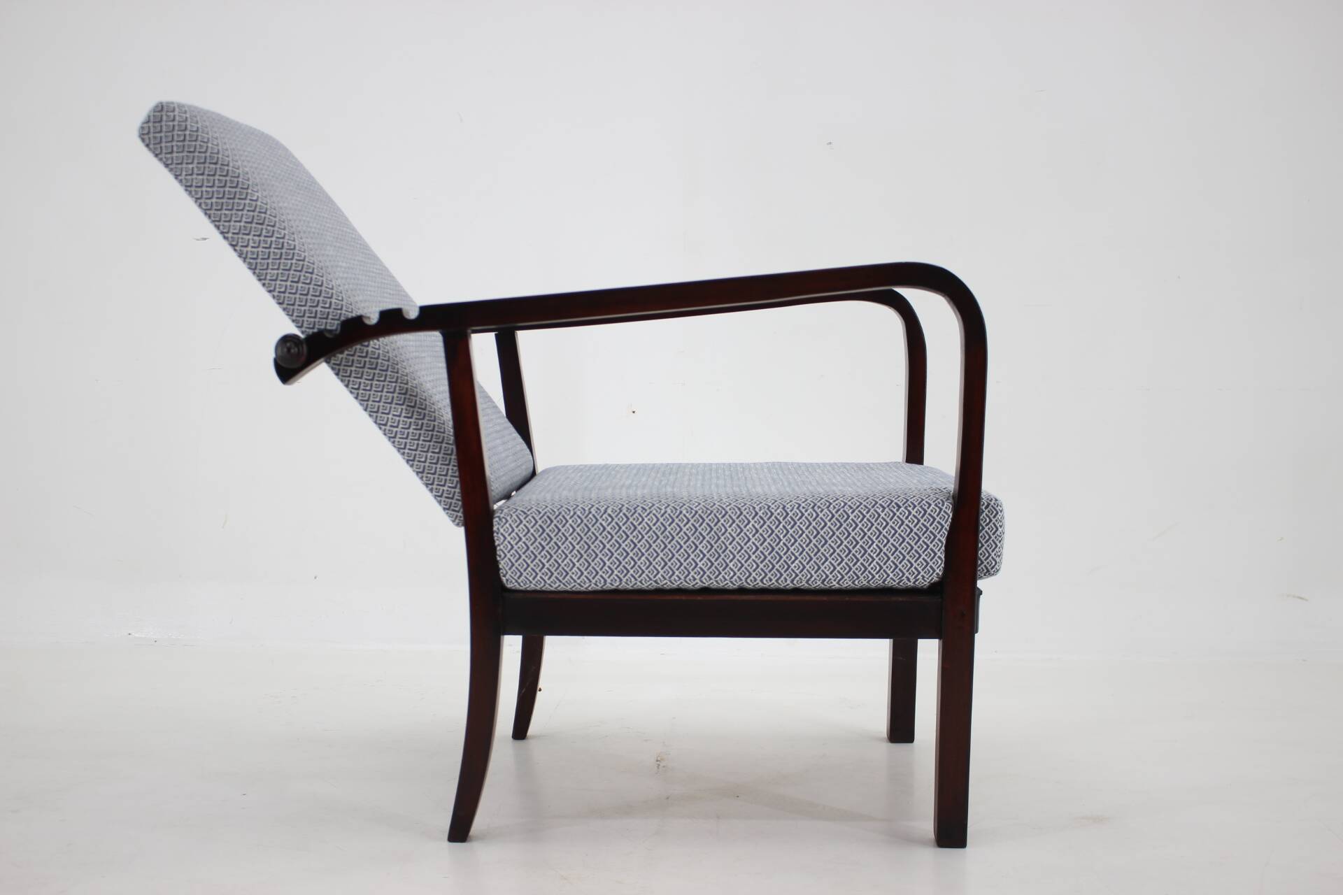 1940s Restored Beech Adjustable Armchair ,Czechoslovakia