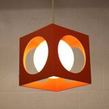 Orange Poker Dice Pendant Lamp - 1970s Space Age Lighting