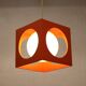 Orange Poker Dice Pendant Lamp - 1970s Space Age Lighting