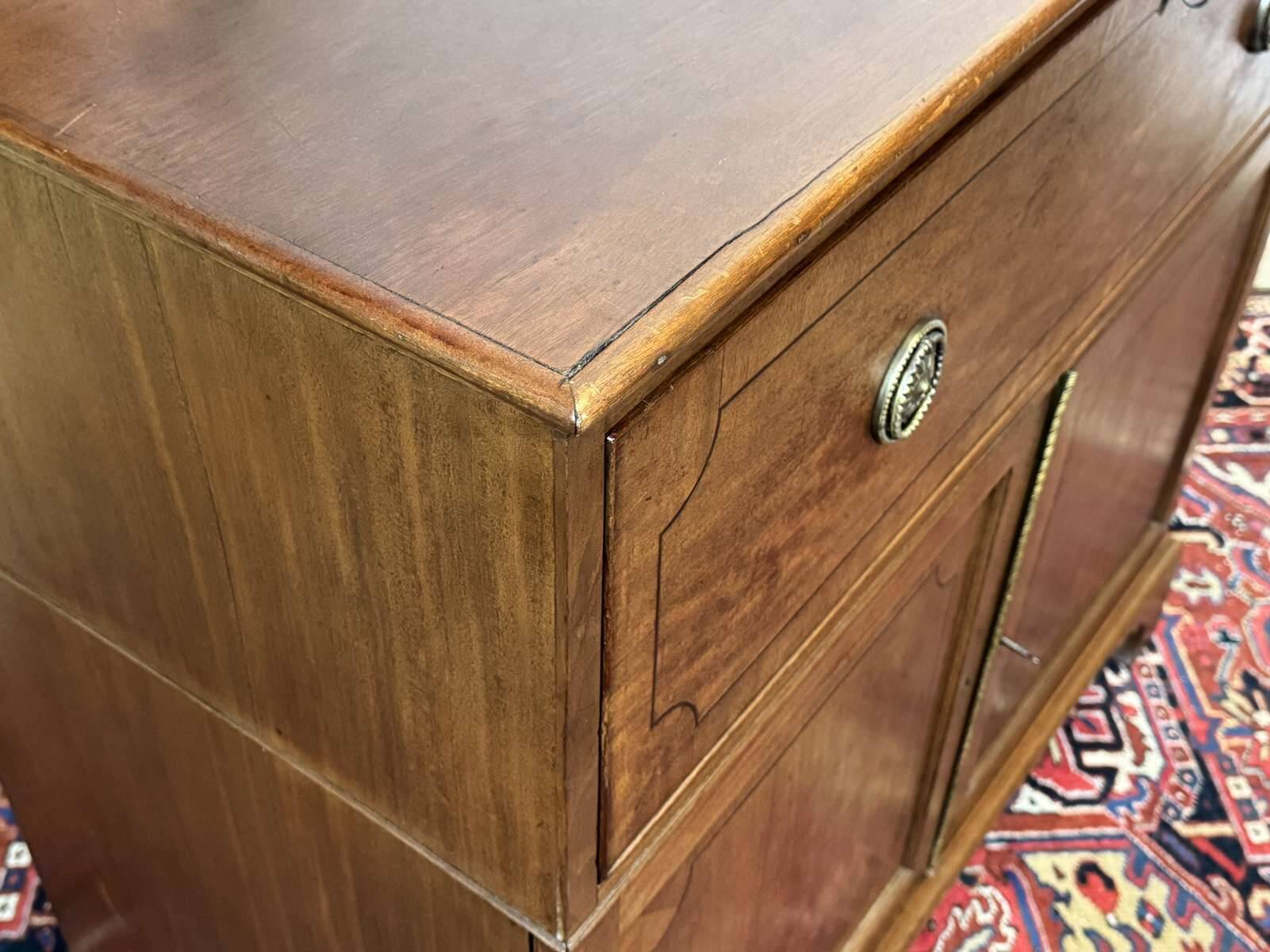 Commode secrétaire anglaise 19ème en acajou