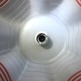 Vintage suspension in white opaline and red border, corolla shape / French vintage