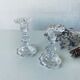 Pair of glass candle holders