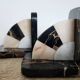 Art Deco pair of bookends in Portor marble and onyx, 1930s-1950s.