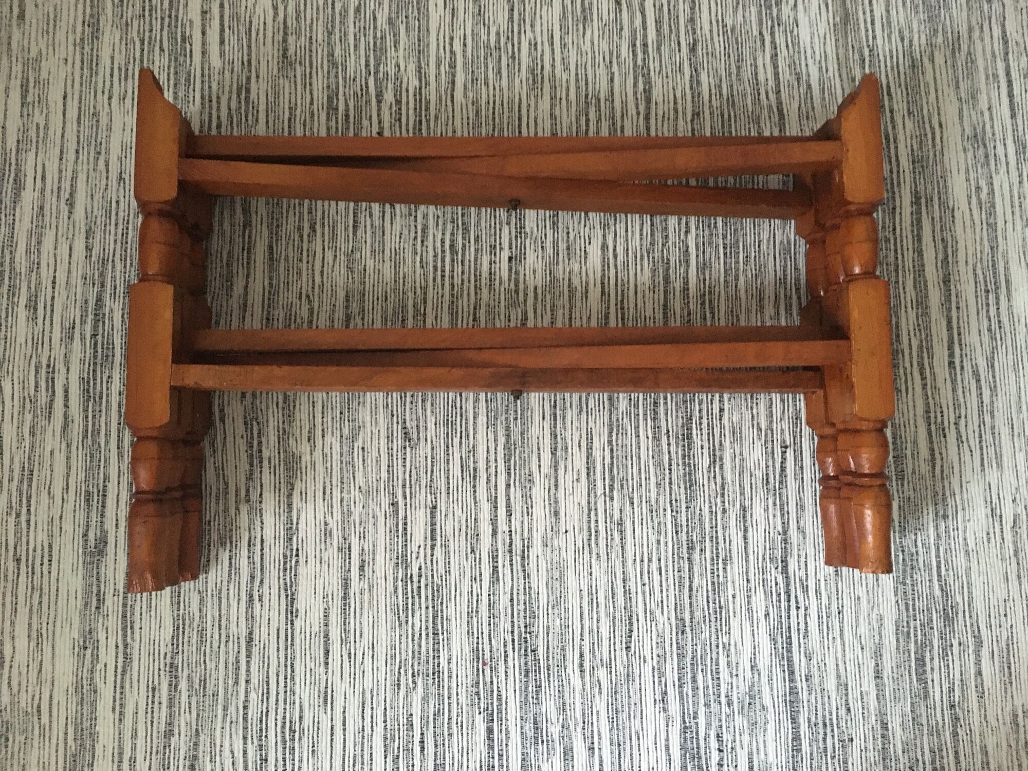 Moroccan aluminum tray on wooden tripod