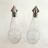 Art Deco liqueur set, glass & silver-plated metal ARGIT