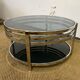Coffee table in chromed metal and smoked glass, 1970