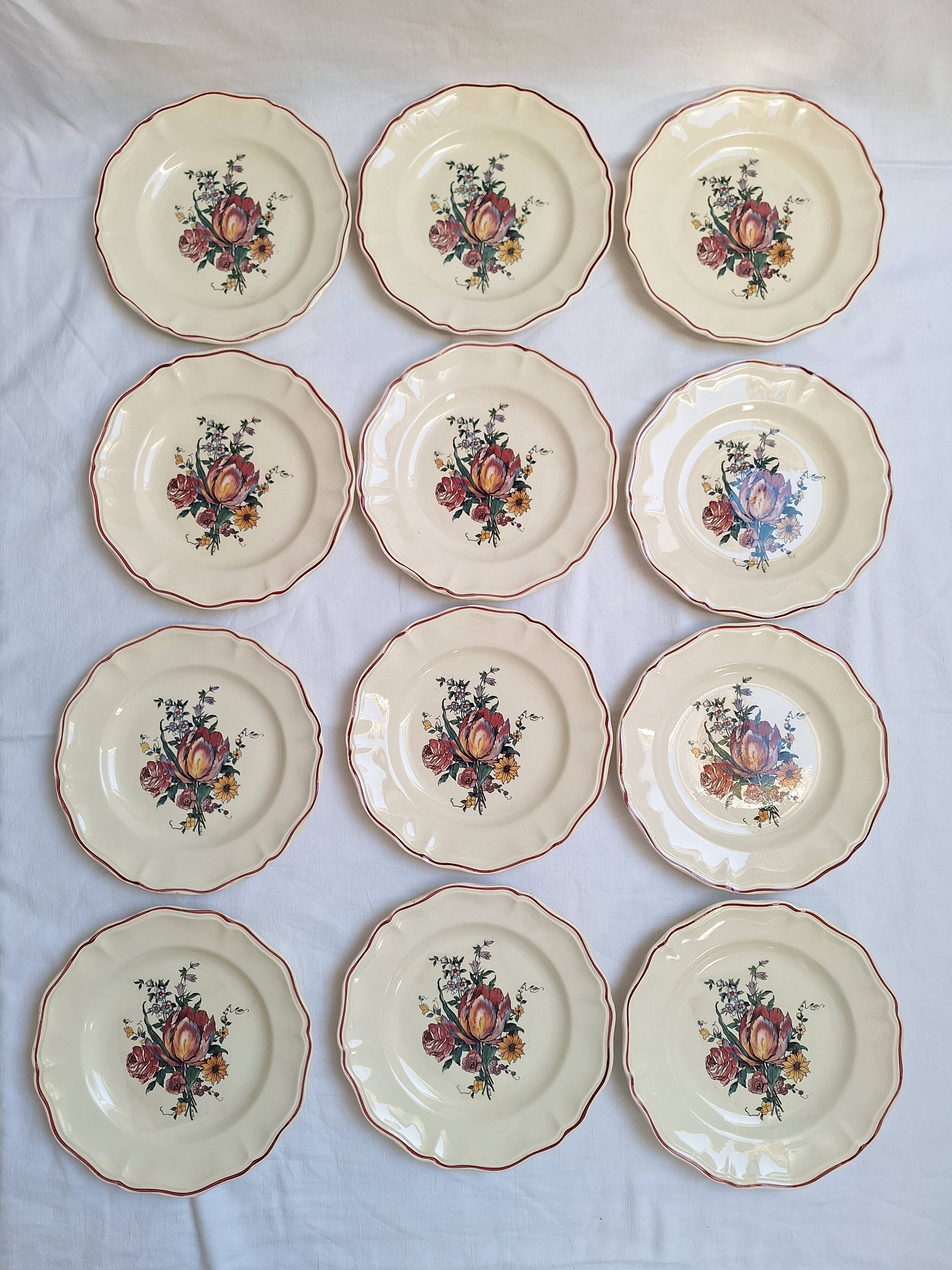 Flat plates Digoin Sarreguemines Model Loraine