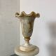 Vintage Spanish Alabaster Pedestal Column with Original Vase, 1970s, Set of 2
