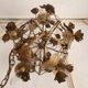 Chandelier hand-forged Hollywood Regency rose leaf decorations